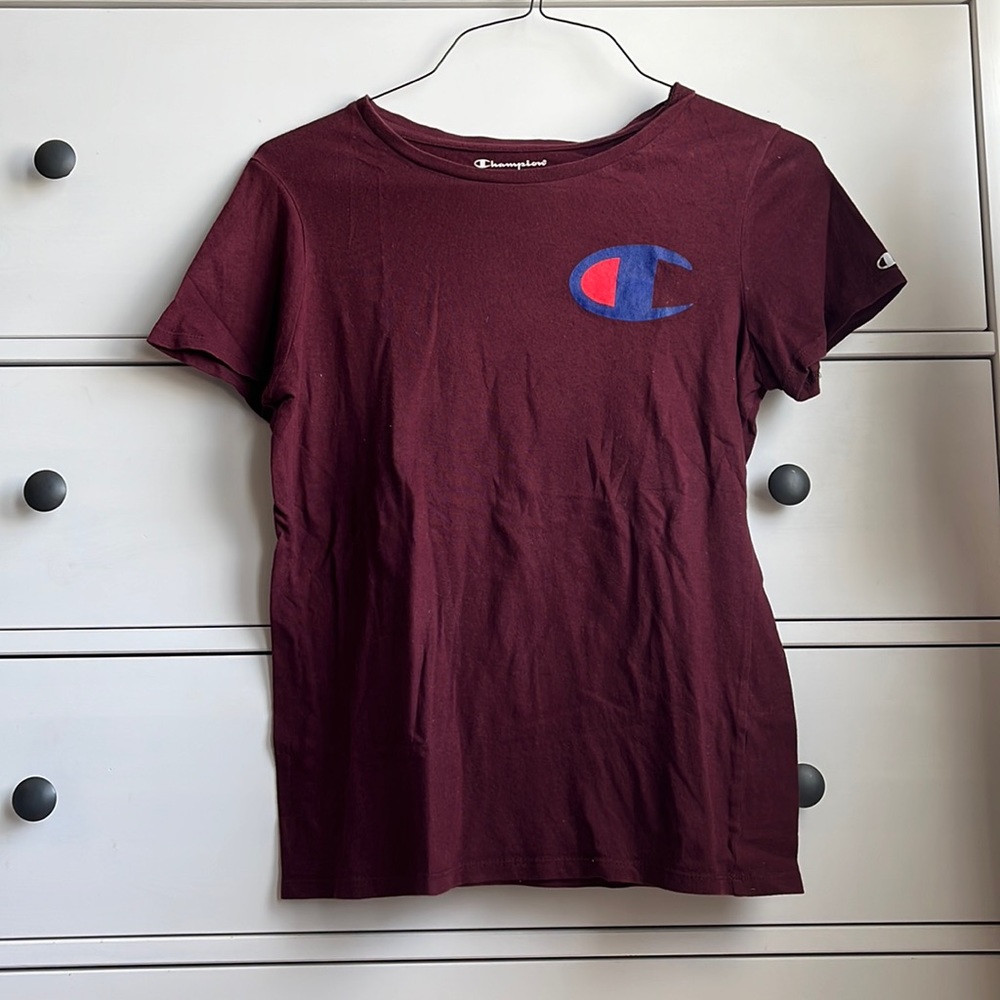 Maroon Champion crop tee